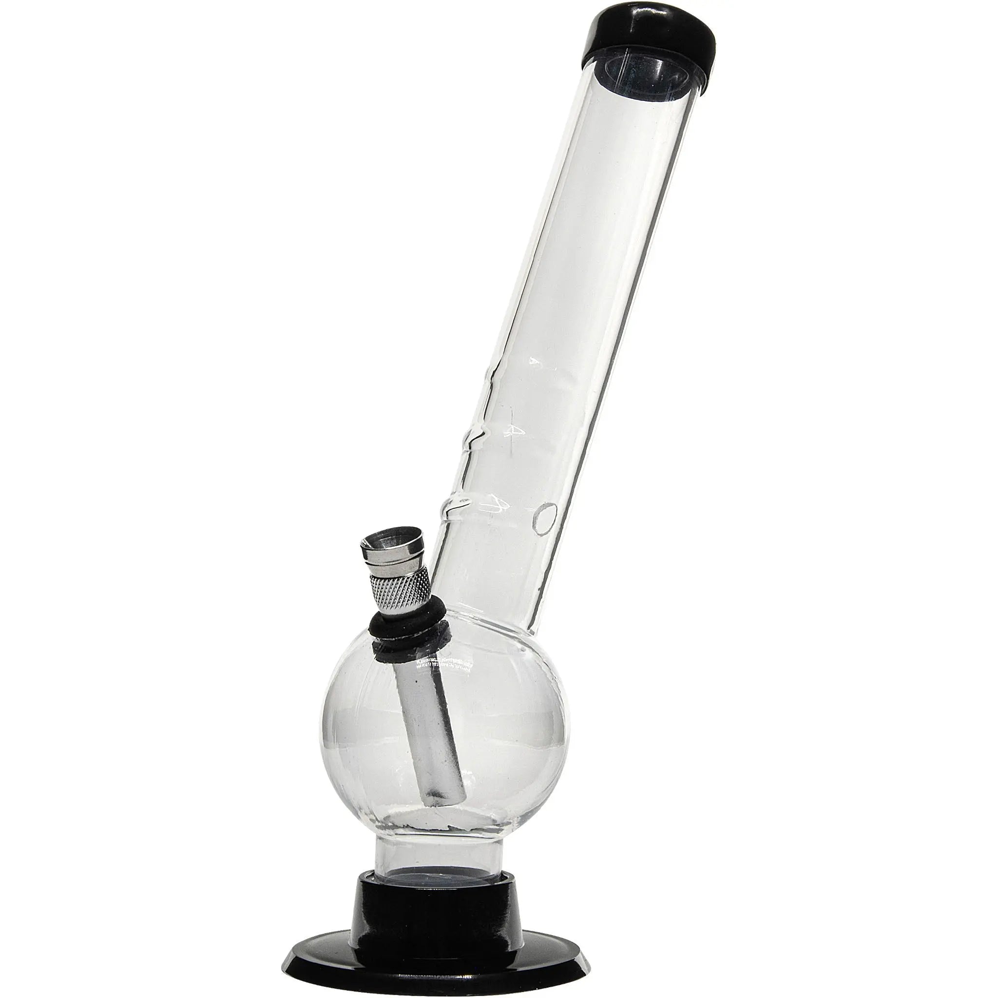 Acrylic Angled Neck Bubble Bong  8" - Multiple Colors Smoke Drop