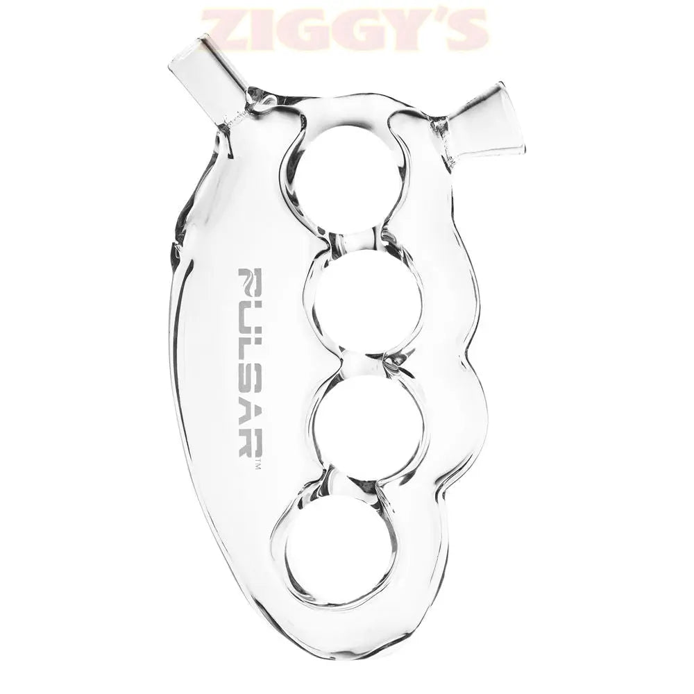 Pulsar Knuckle Bubbler Glass Cone Holder - 5.5" / Clear Smoke Drop