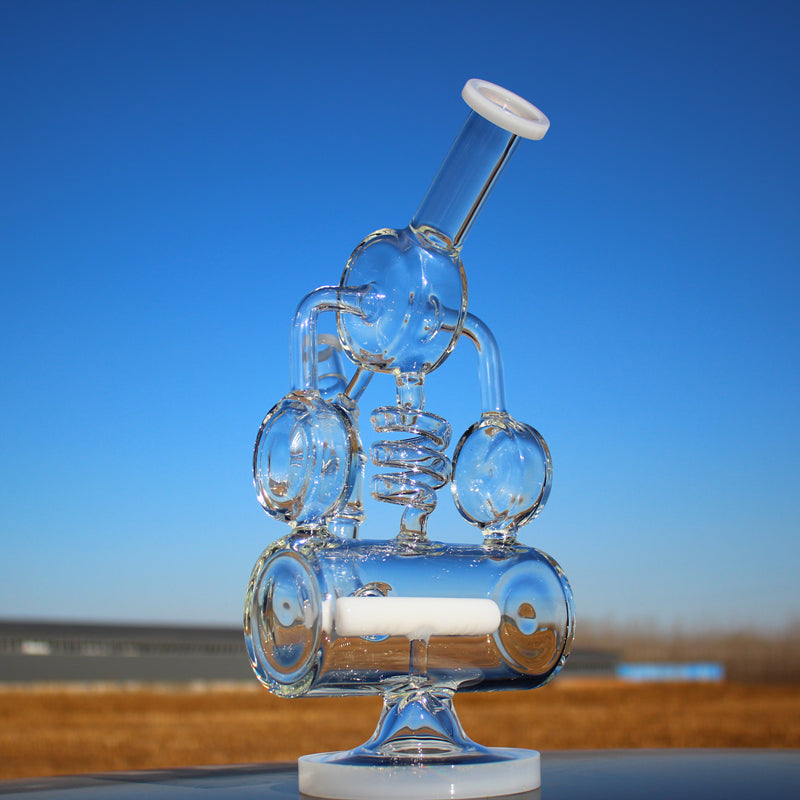 Recycler Style Inline Perc 12.5"  Water Pipe w/ Spring Body