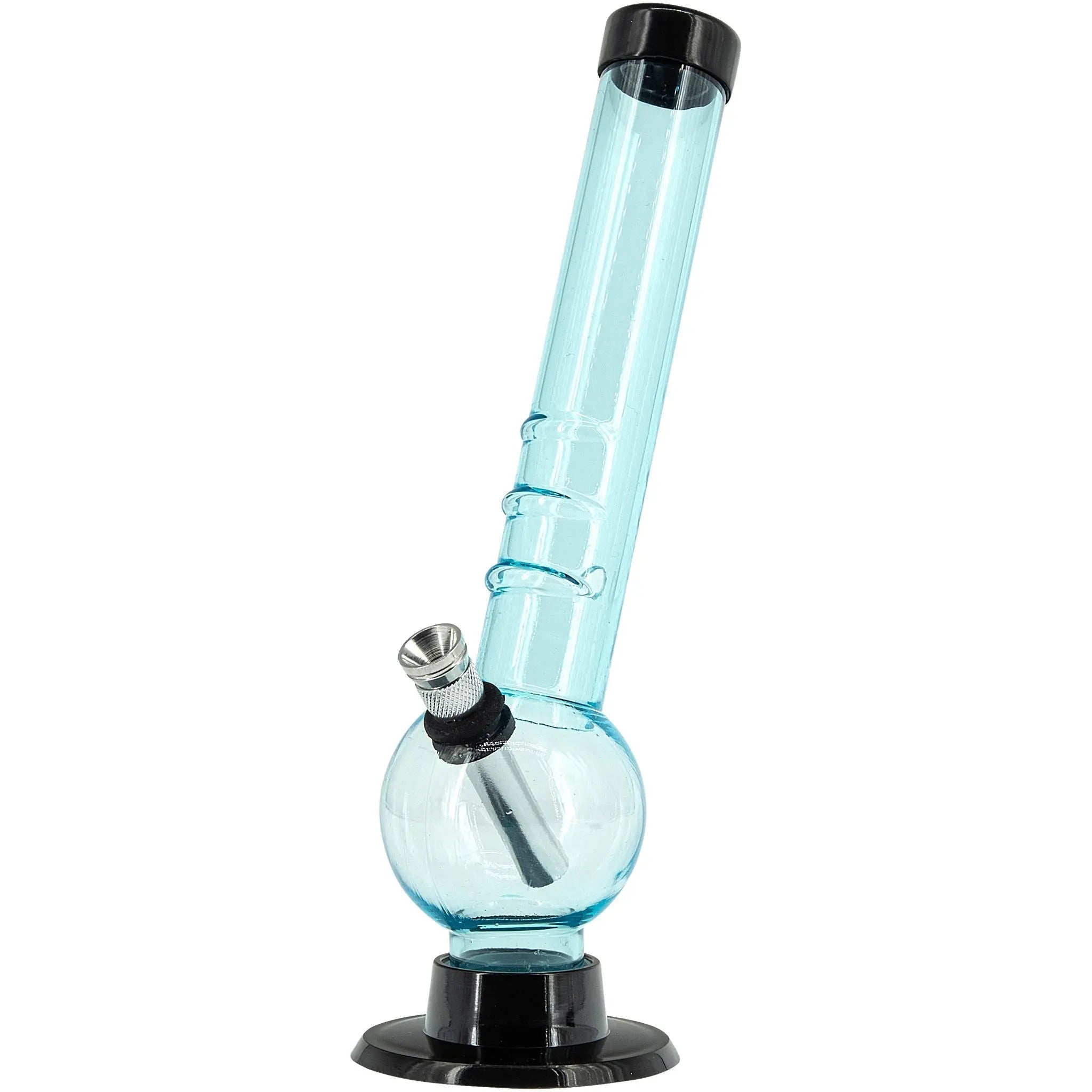 Acrylic Angled Neck Bubble Bong  8" - Multiple Colors Smoke Drop