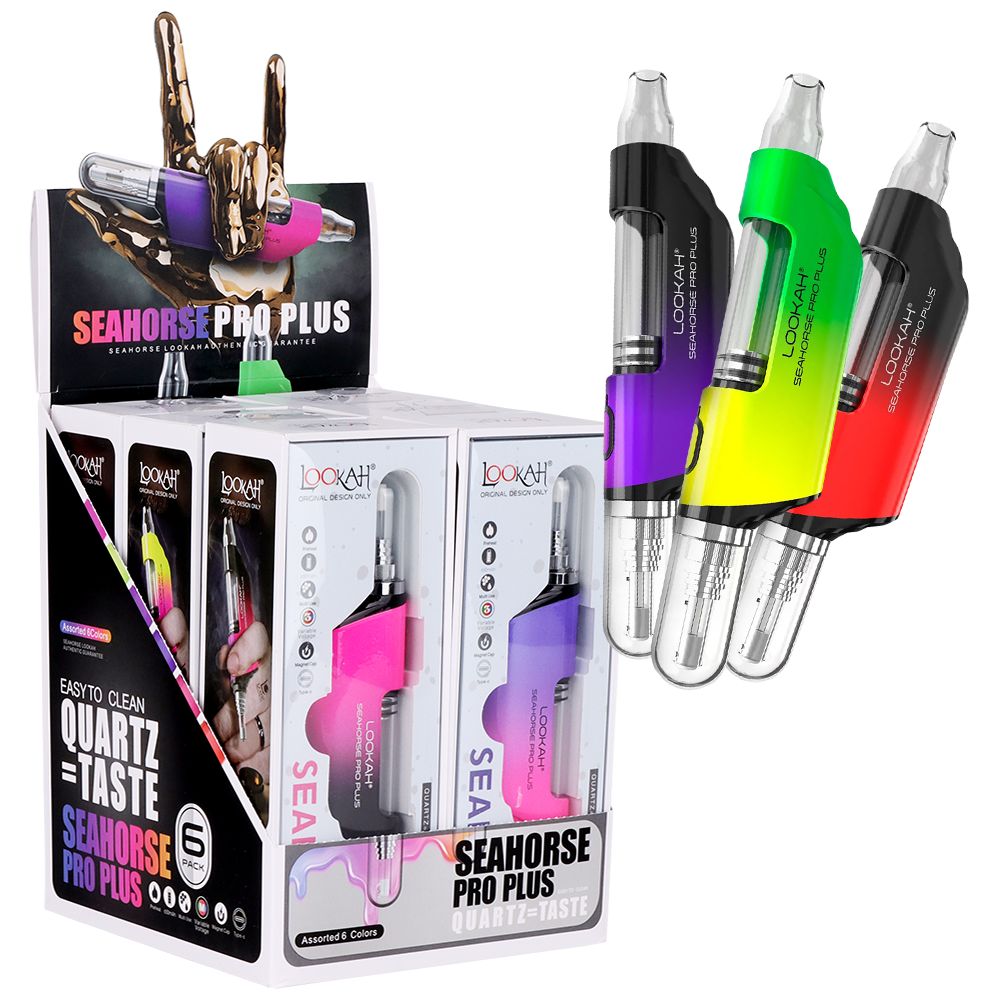 6ct Display - Lookah Seahorse Pro Plus Electric Dab Pen Ombre - 650mAh / Assorted Colors | Ziggy's Miami