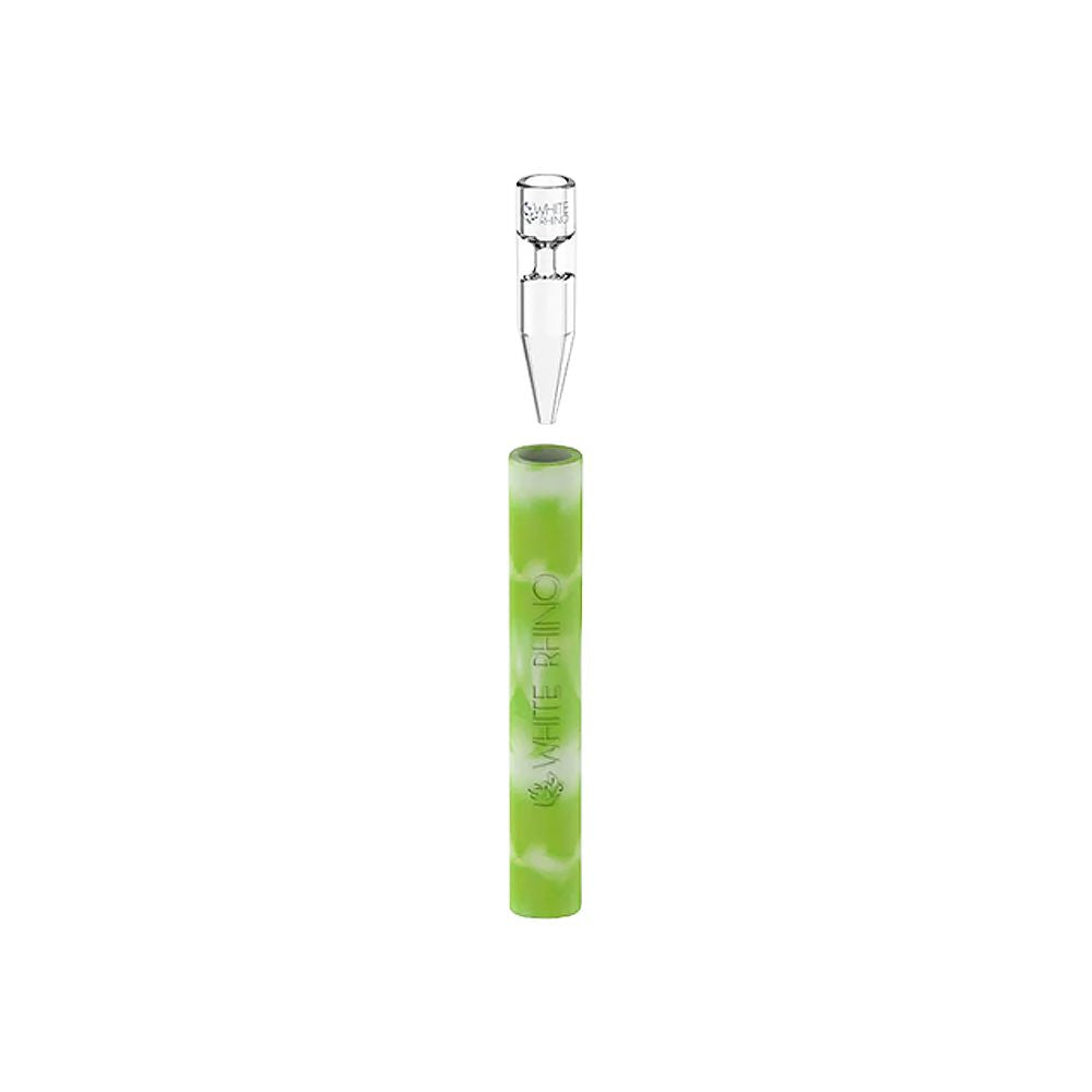 White Rhino Quartz Chillum to Straw - 5" / Glow in the Dark 25ct — view 3 | Ziggy's Miami