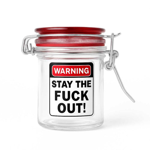 Airtight Glass Herb Jar - Warning Label Design | Ziggy's Miami