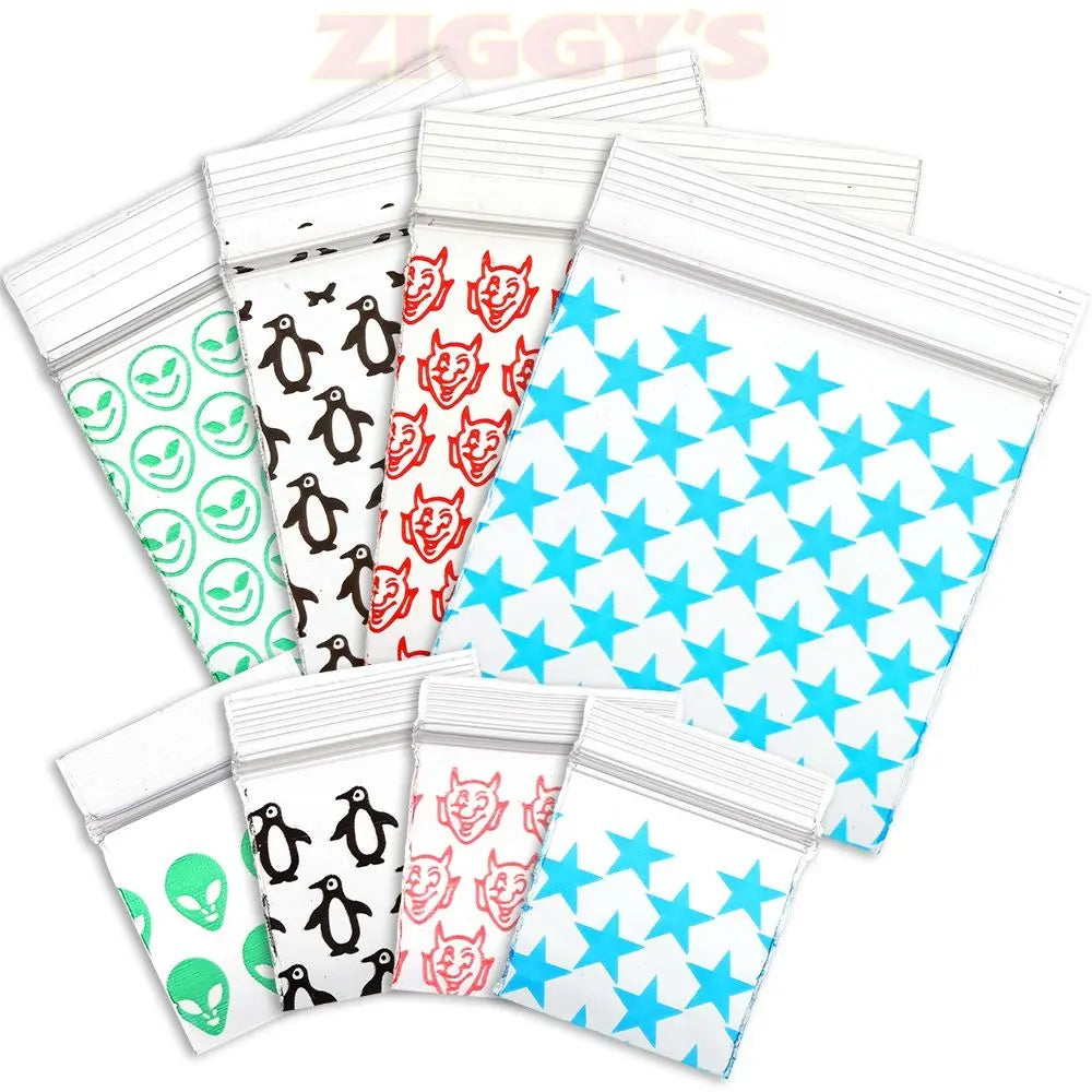 Designer Recloseable Zip Top Plastic Bags | 1000ct Bundle Smoke Drop