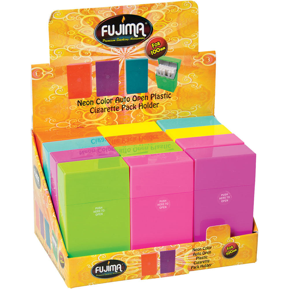 Fujima Neon Color Cig Case - 100mm/ Assorted Colors - 12PC DISP | Ziggy's Miami