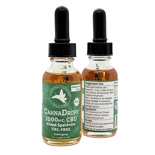 Broad Spectrum 2000mg CBD Oil | Peppermint | Carolina Cannabis Creations — view 2 | Ziggy's Miami