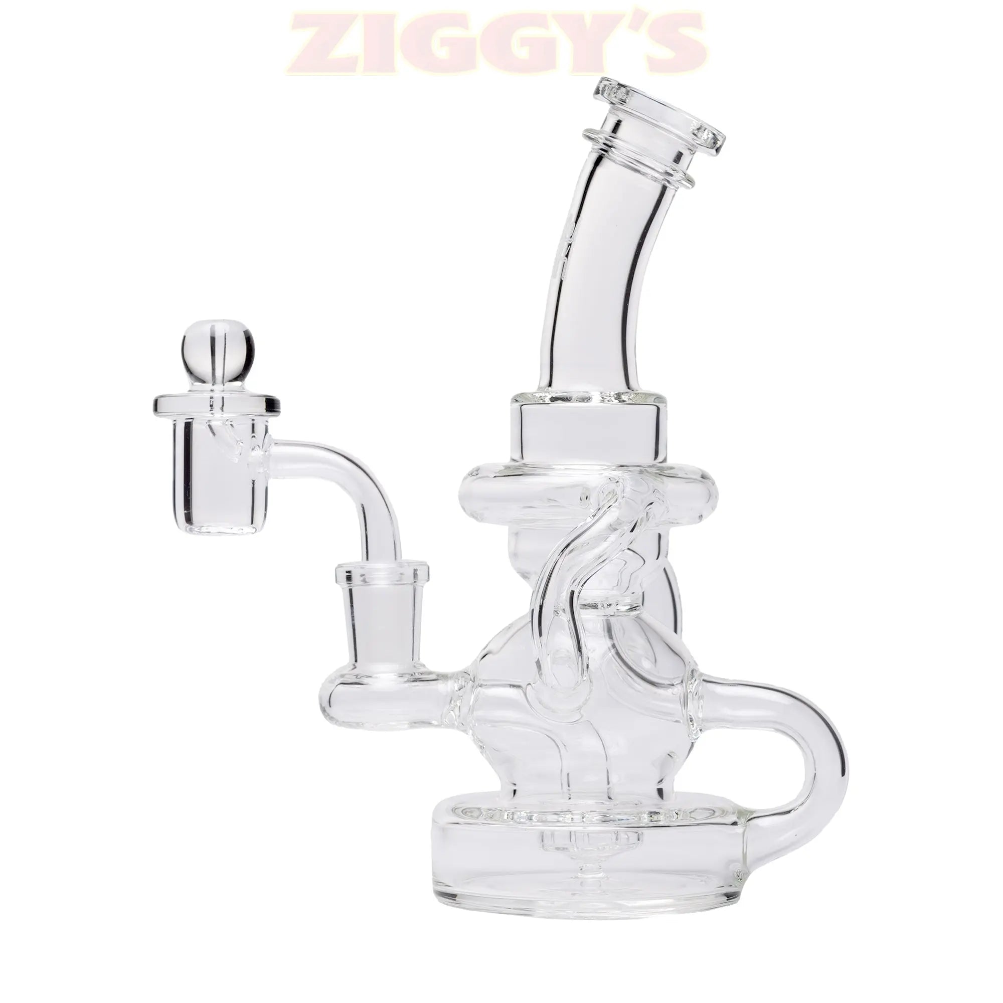 Human Grade Stubby Klein Glass Recycler Rig Water Pipe Smoke Drop