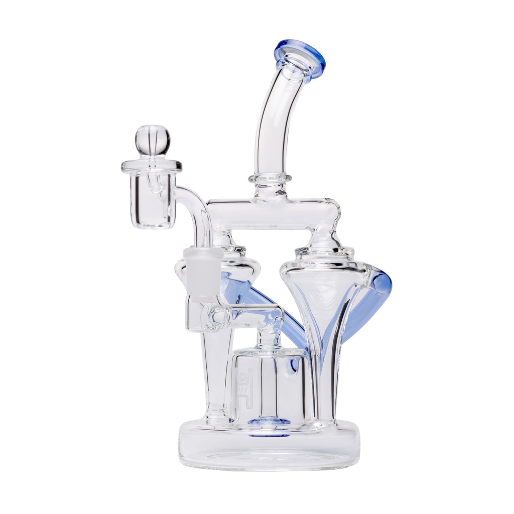 Human Grade Dualing Recycler Glass Rig Water Pipe — view 8 | Ziggy's Miami