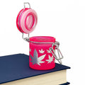 AIRTIGHT GLASS SILVER LEAVES STASH JAR WITH CLAMP LID — view 5 | Ziggy's Miami