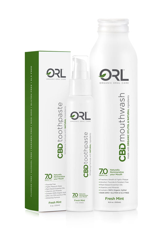 CBD Mouthwash + CBD Toothpaste Bundle - Made with Organic Xylitol & Natural Ingredients | Ziggy's Miami