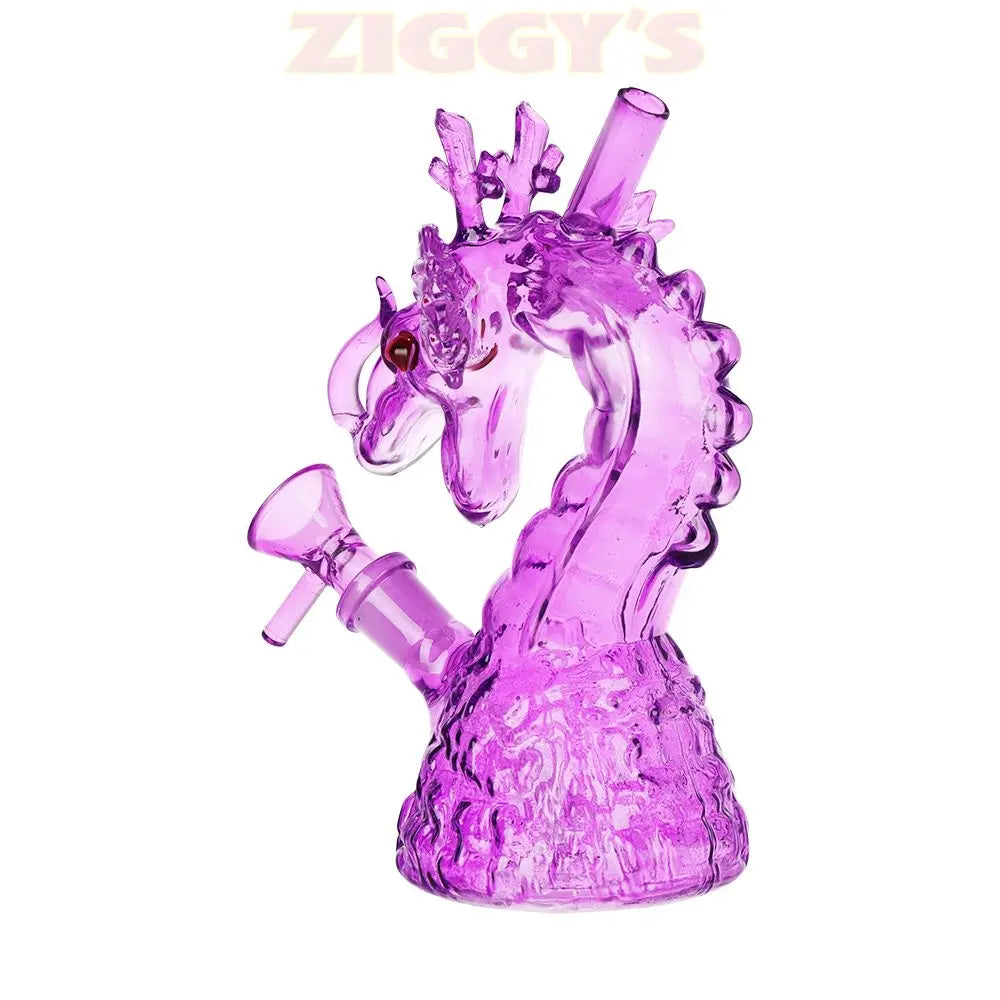 SeshGear Rising Dragon Glass Water Pipe | 6.75" | 14mm F Smoke Drop