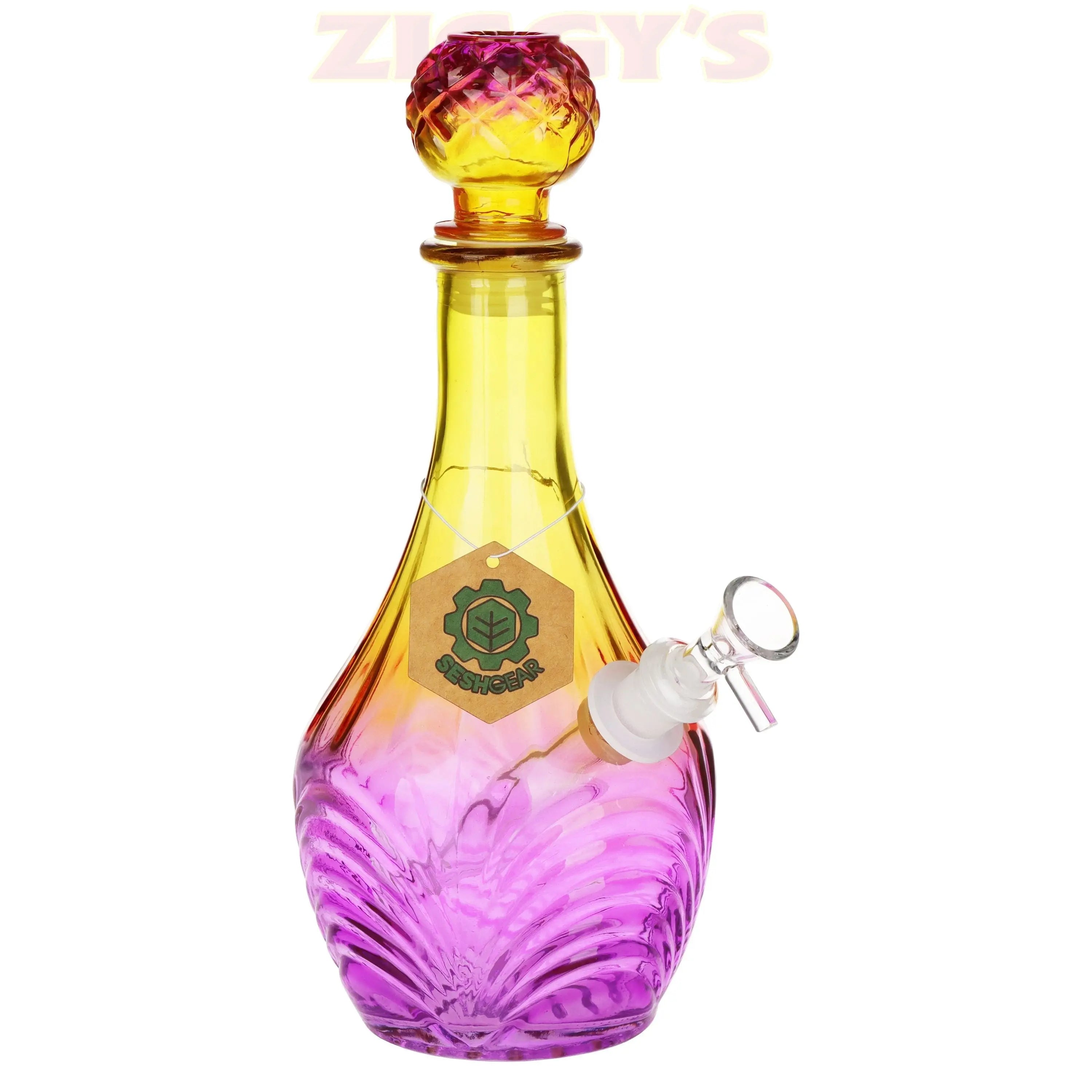 SeshGear Vintage Ombre Glass Water Pipe - 11" / 14mm F / High Stripe Smoke Drop