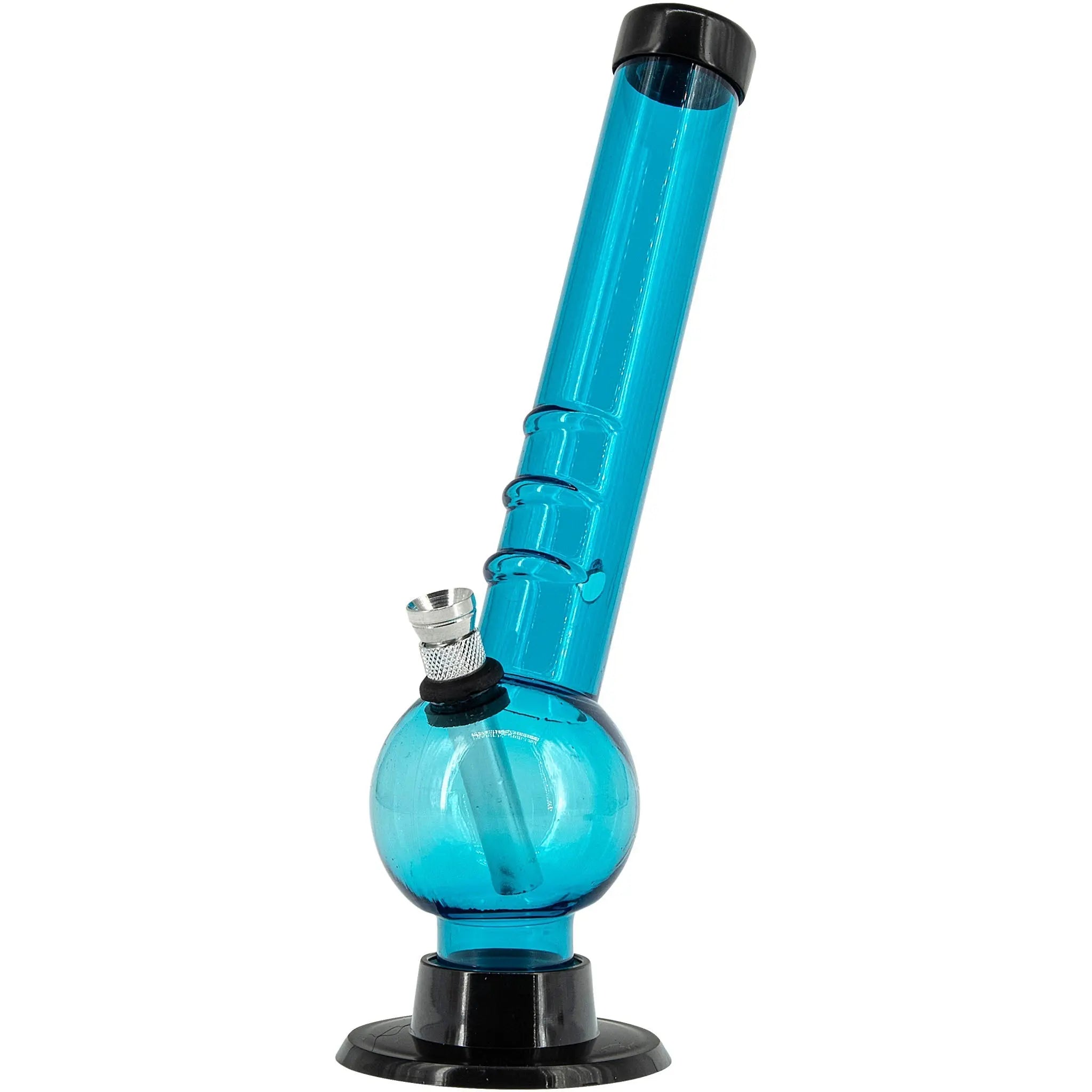 Acrylic Angled Neck Bubble Bong  8" - Multiple Colors Smoke Drop