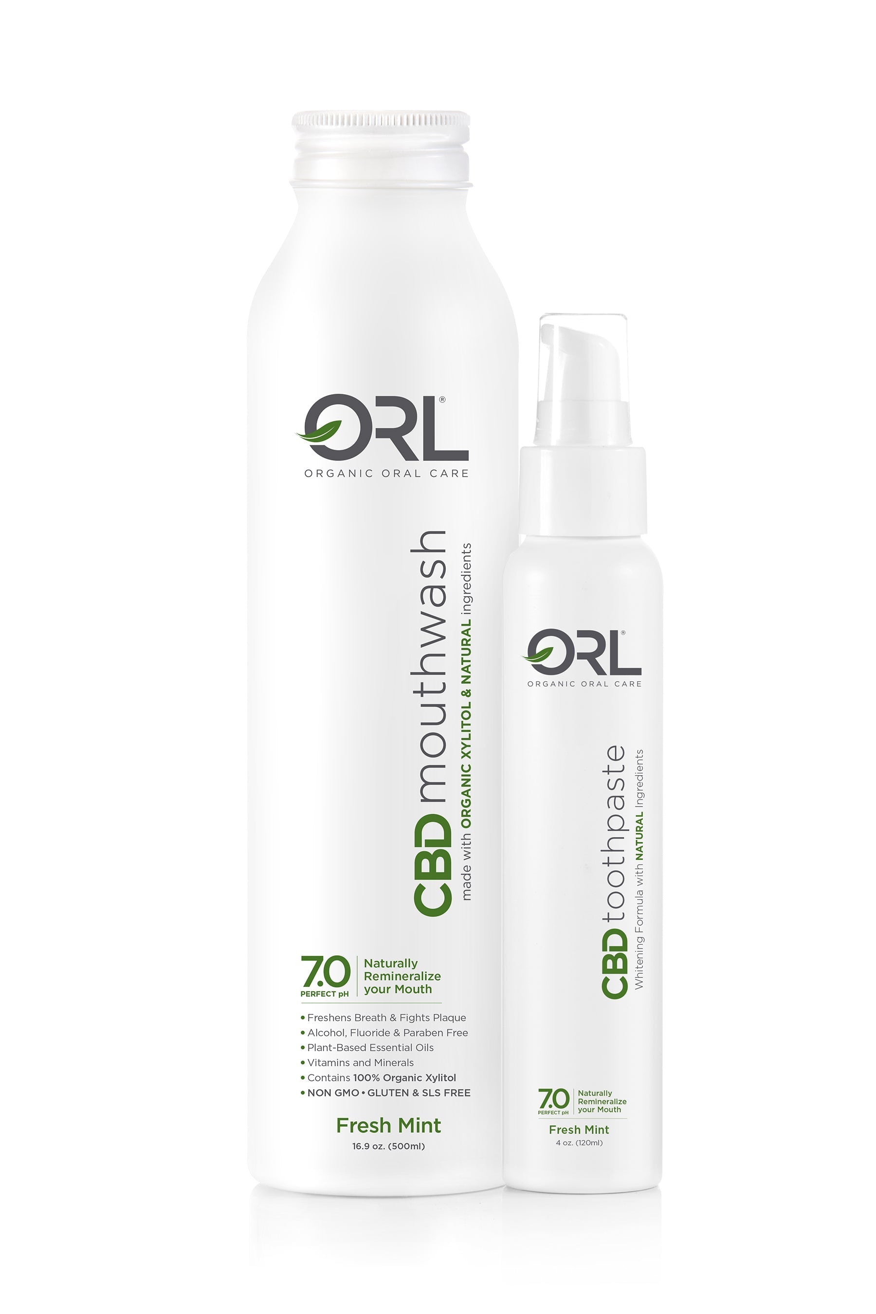 CBD Mouthwash + CBD Toothpaste Bundle  - Made with Organic Xylitol & Natural Ingredients