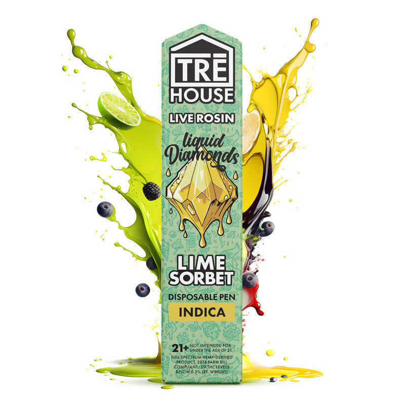 Pen - Lime Sorbet - Indica - Live Rosin - Liquid Diamonds