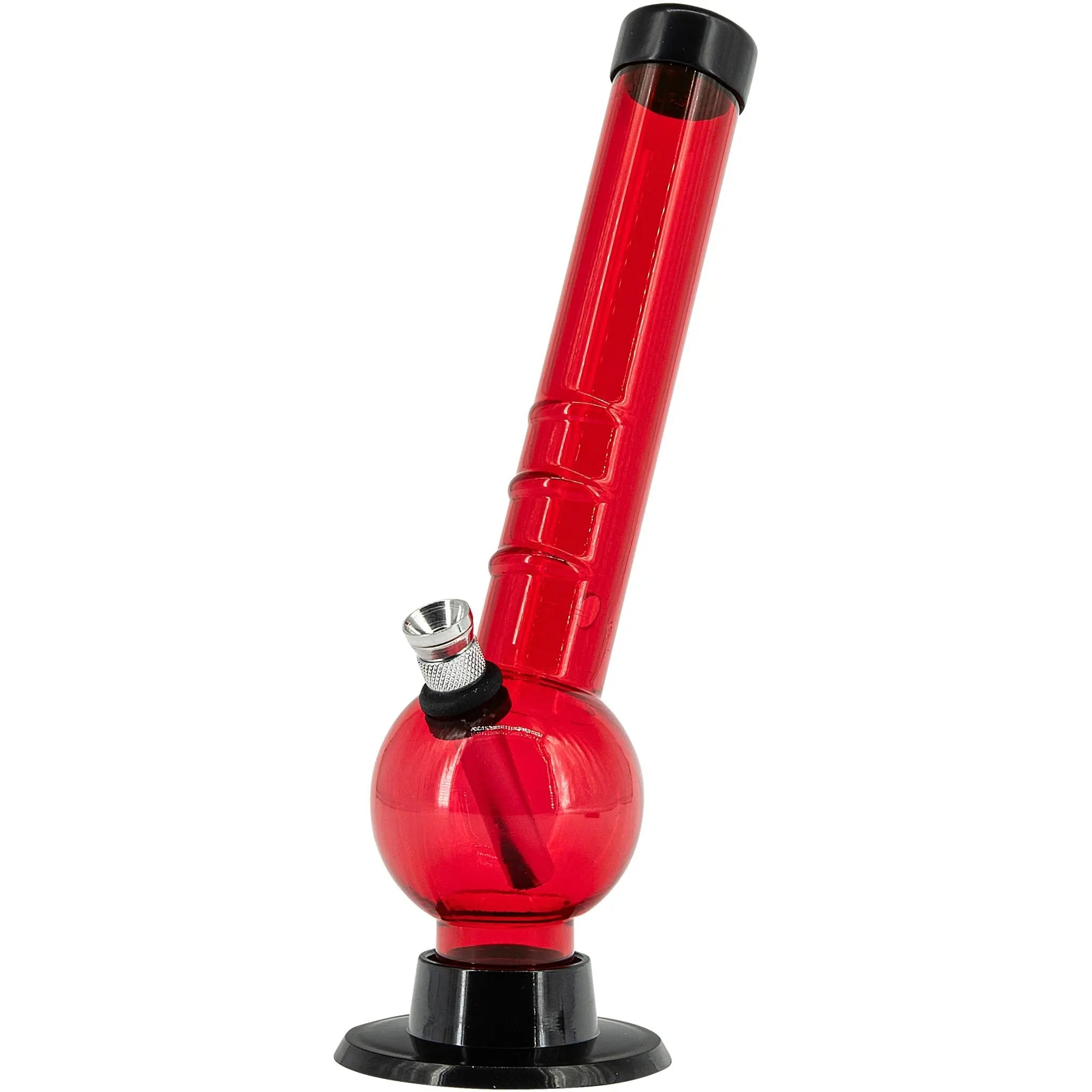 Acrylic Angled Neck Bubble Bong  8" - Multiple Colors Smoke Drop