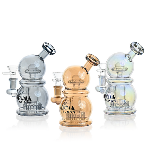 6" Mini Egg Dab Rig with Crown Perc | Croia Glass — view 2 | Ziggy's Miami