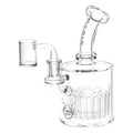 Pulsar Thirty-Arms Dab Rig - 6.75" / 14mm F / Clear