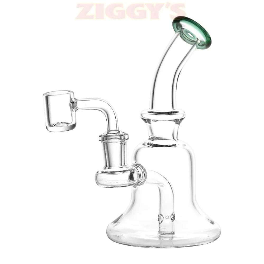 No Muss, No Fuss Bell Style Glass Dab Rig - 6.25" / 14mm Smoke Drop