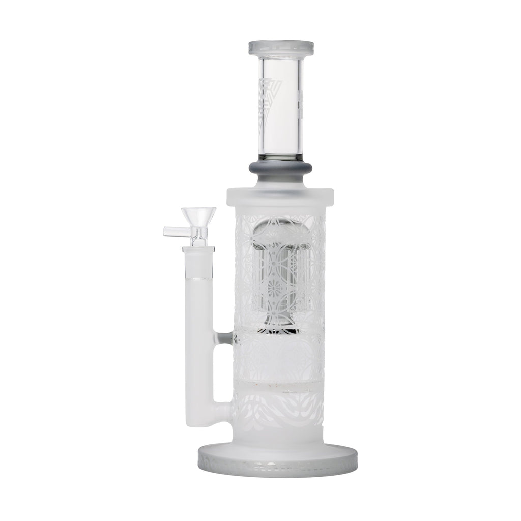 Human Grade Sacred Straight Sandblasted Glass Water Pipe