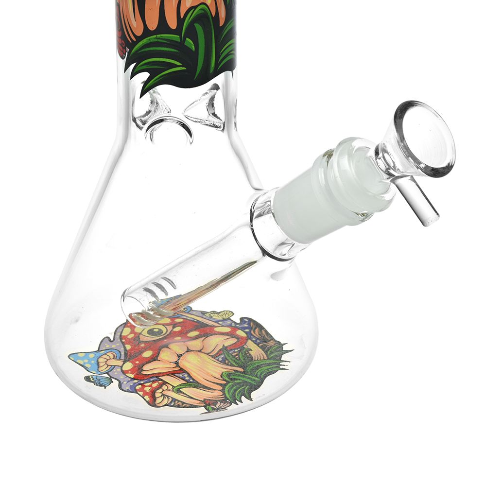Eye of the Shroom Beaker Glass Water Pipe - 10" / 14mm F / Colors Vary — view 3 | Ziggy's Miami