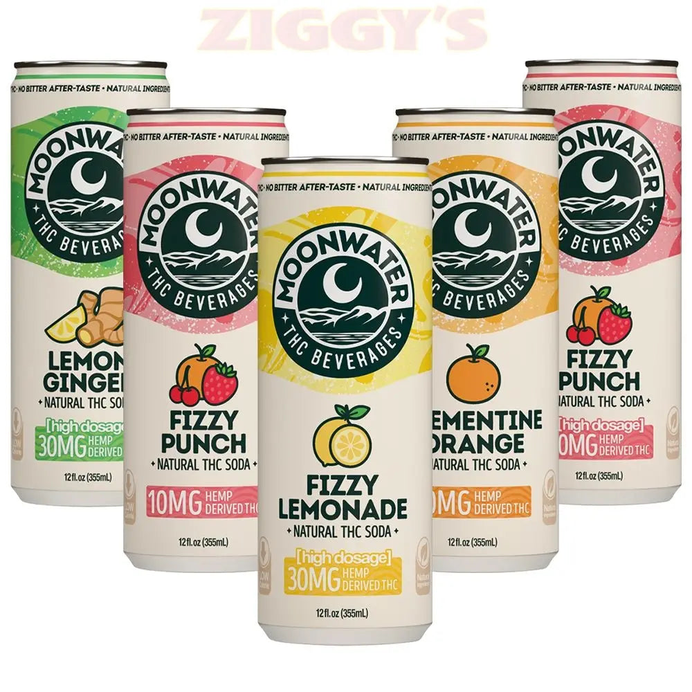 Moonwater Natural Hemp-Derived D9 THC Infused Soda | 12fl oz Can | 24ct Case Smoke Drop