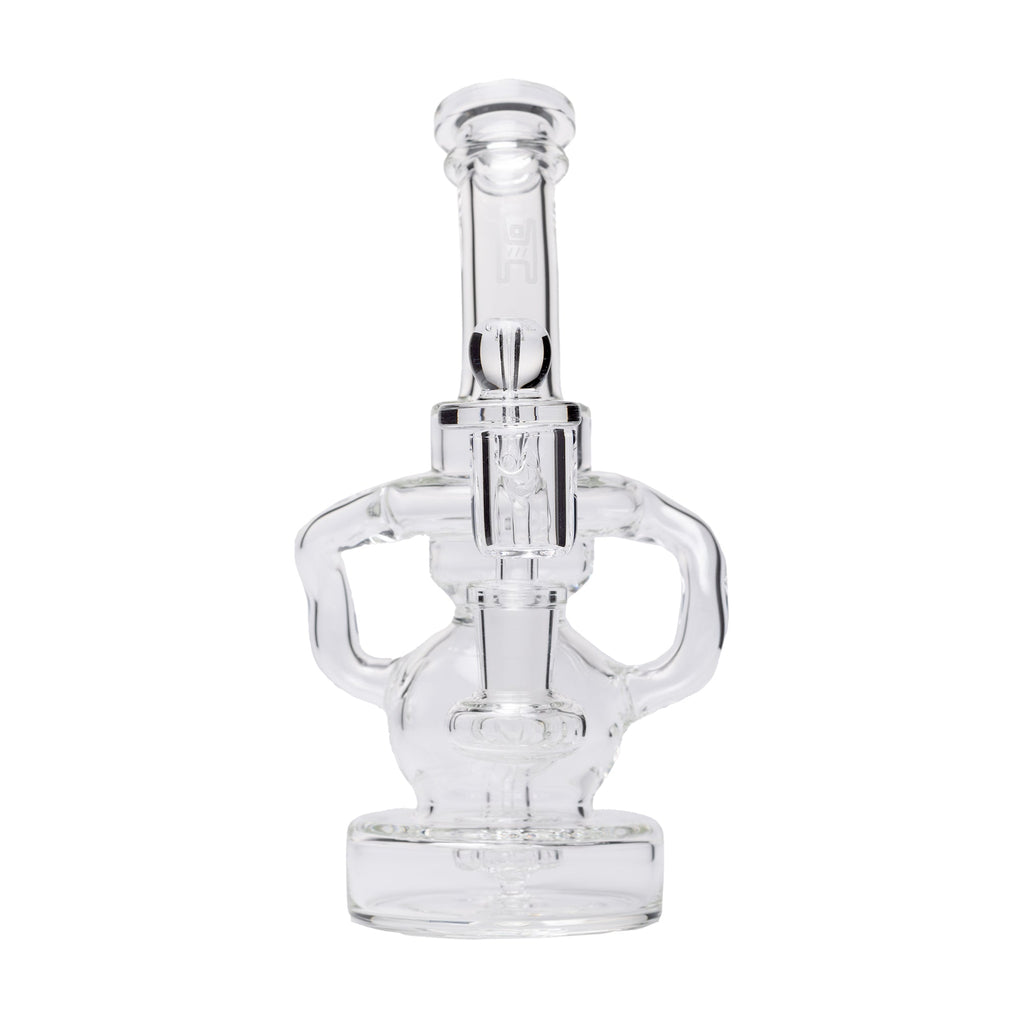 Human Grade Stubby Klein Glass Recycler Rig Water Pipe — view 7 | Ziggy's Miami