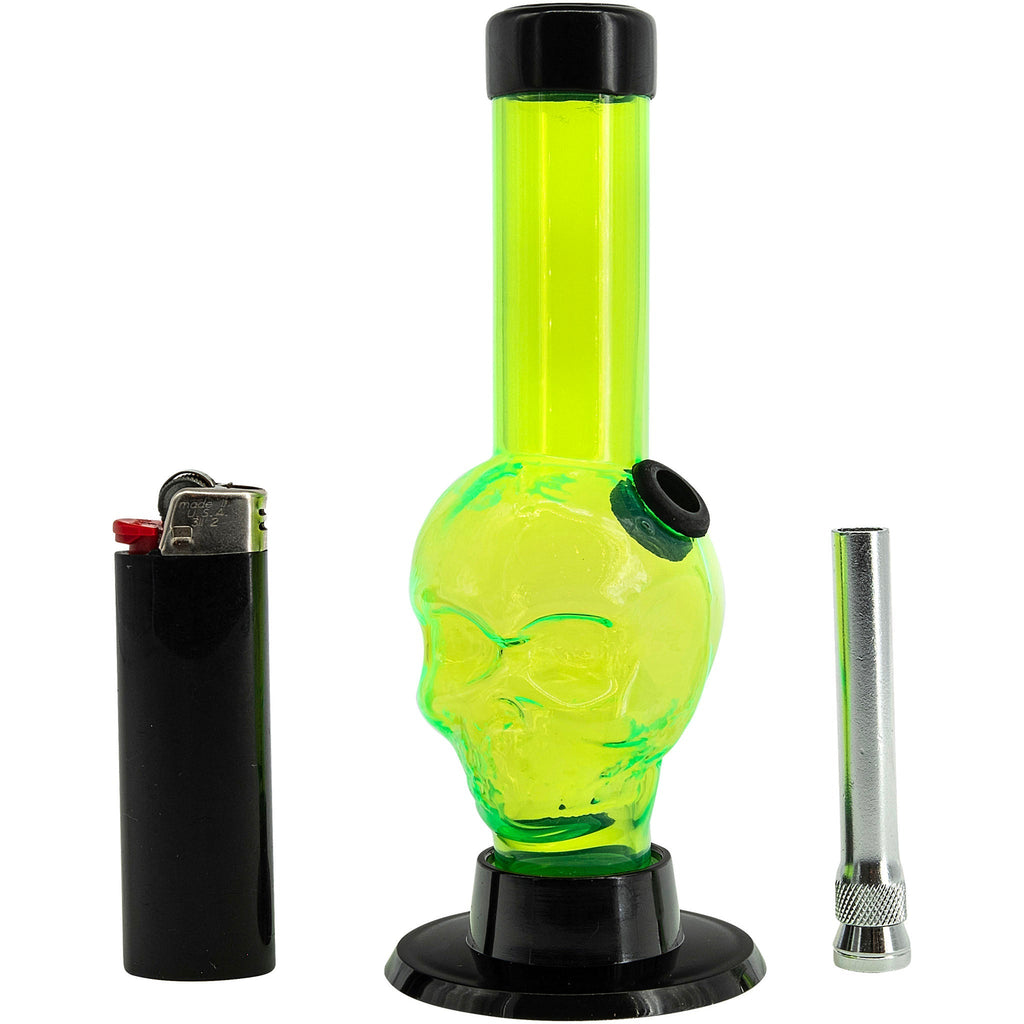 Mini Alien Head Acrylic Bong - 6" Tall