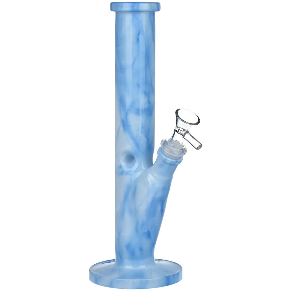 Marbled Straight Tube Glass Water Pipe - 10.75" / 14mm F / Colors Vary — view 2 | Ziggy's Miami