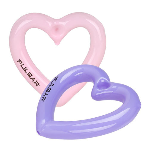 2PC SET - Pulsar Balloon Heart Glass Hand Pipe - 4.5" / Assorted Colors — view 2 | Ziggy's Miami