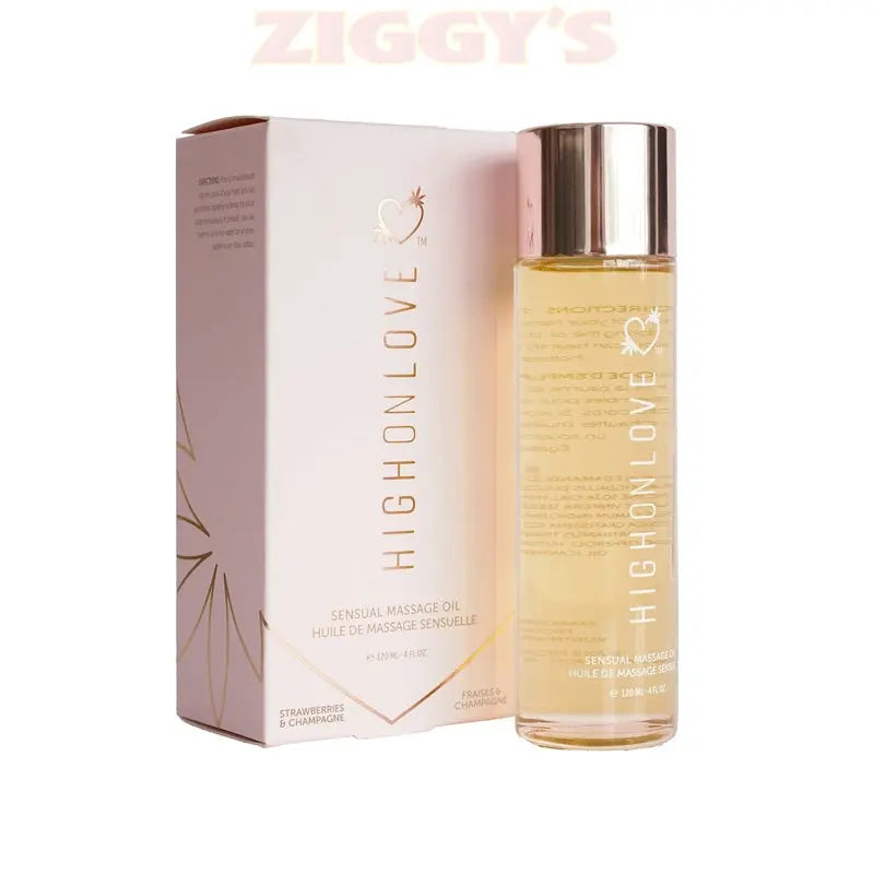 HighOnLove Massage Oil Strawberries & Champagne Smoke Drop