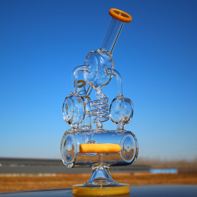Recycler Style Inline Perc 12.5"  Water Pipe w/ Spring Body
