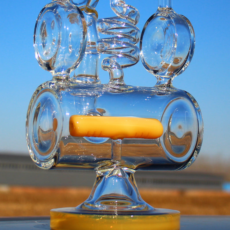 Recycler Style Inline Perc 12.5"  Water Pipe w/ Spring Body