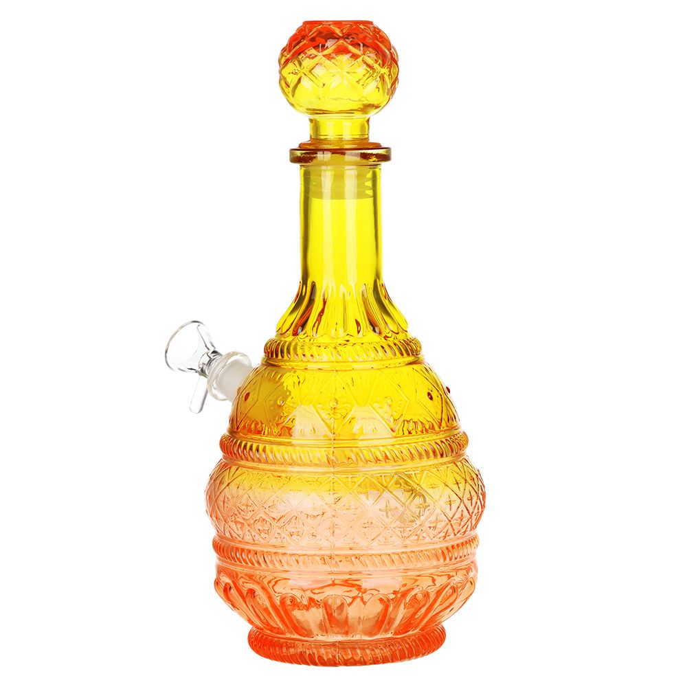 SeshGear Vintage Ombre Glass Water Pipe - 10.5" / 14mm F / Round Lotus — view 2 | Ziggy's Miami