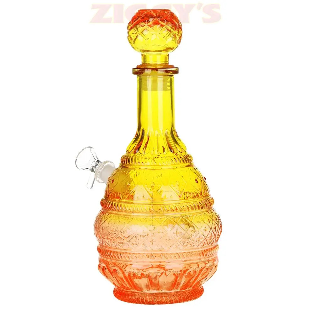 SeshGear Vintage Ombre Glass Water Pipe - 10.5" / 14mm F / Round Lotus Smoke Drop