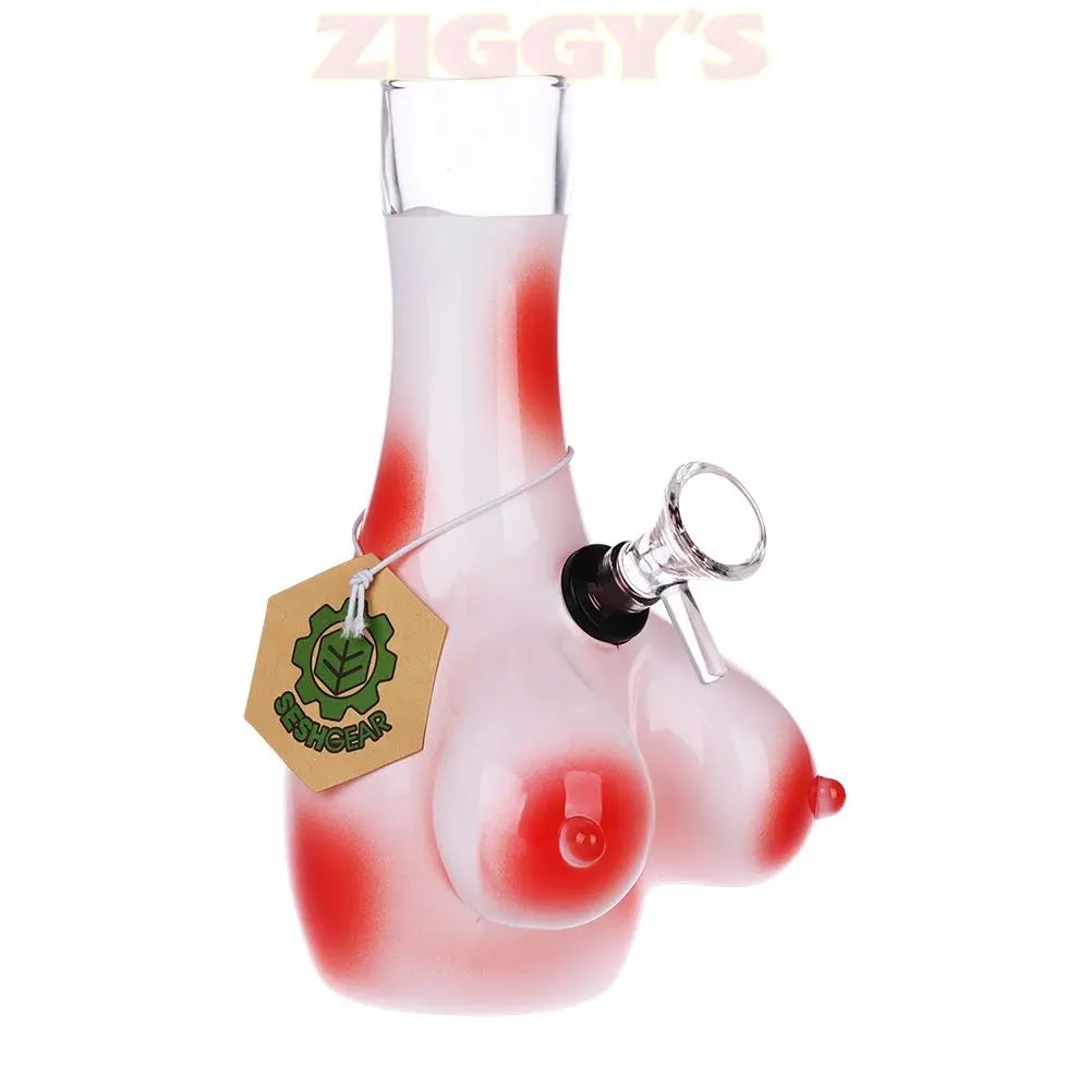 SeshGear Buxom Bosom Glass Water Pipe - 7.5" / Grommet Smoke Drop