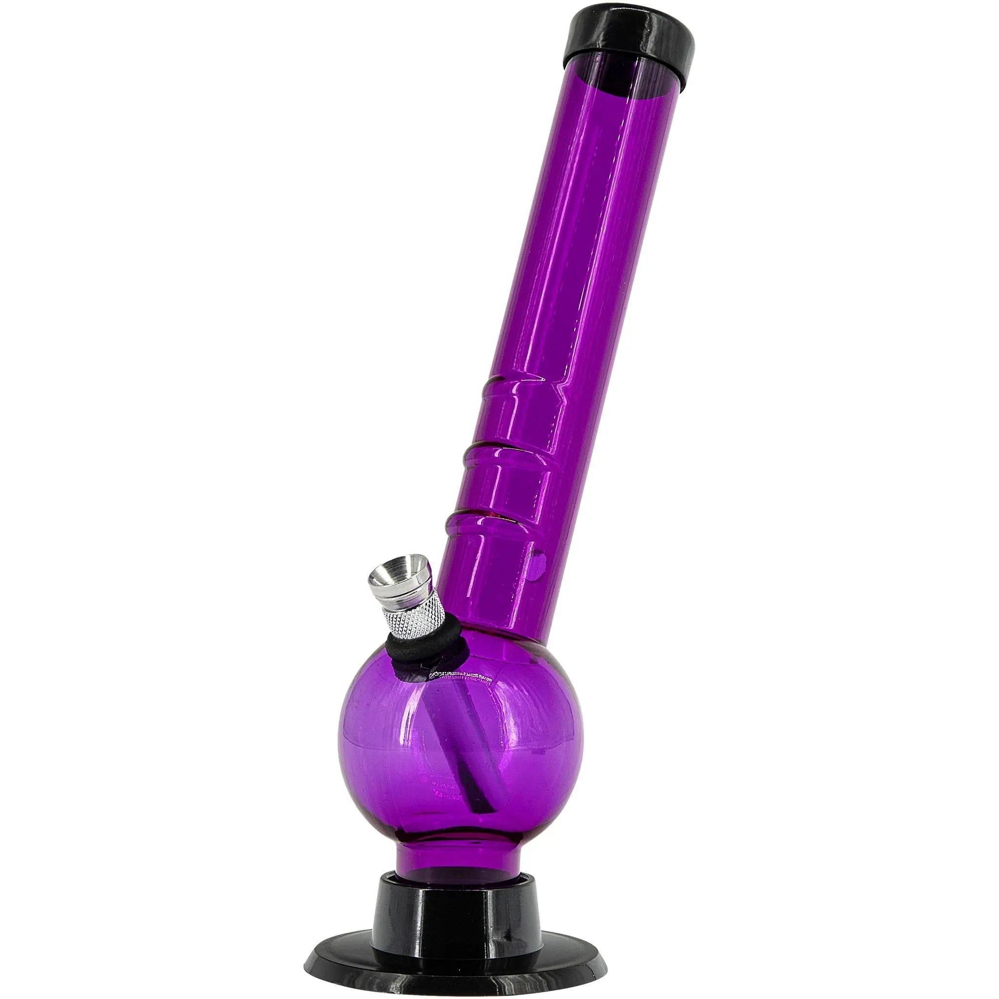 Acrylic Angled Neck Bubble Bong  8" - Multiple Colors Smoke Drop