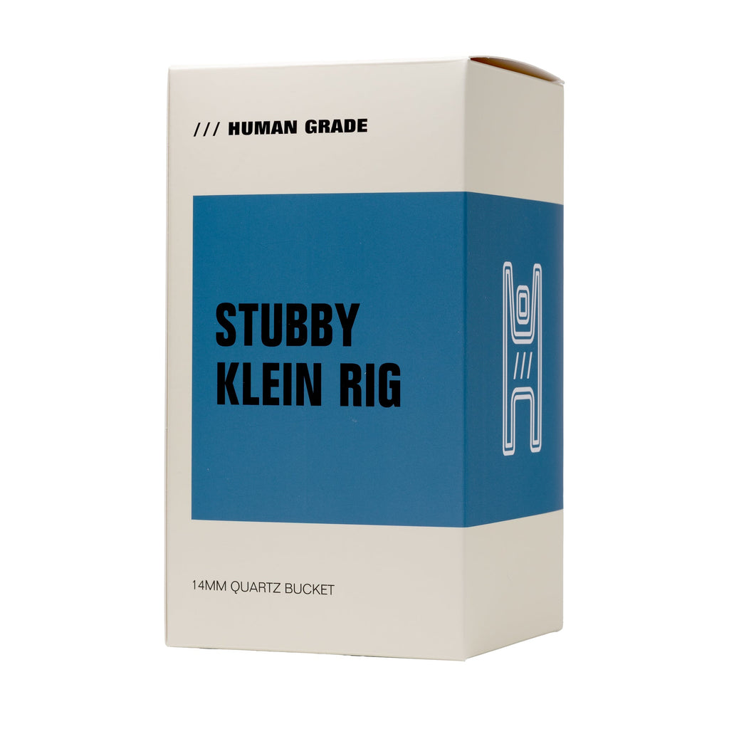 Human Grade Stubby Klein Glass Recycler Rig Water Pipe — view 12 | Ziggy's Miami