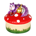 Caterpillar Mushroom Polyresin Trinket Box - 3.5" x 4.5" | Ziggy's Miami