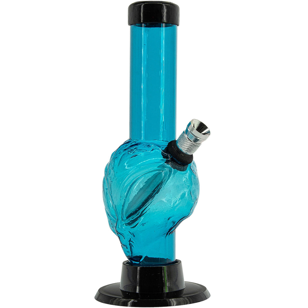 Mini Skull Acrylic Bong - 6" Tall - Multiple Colors