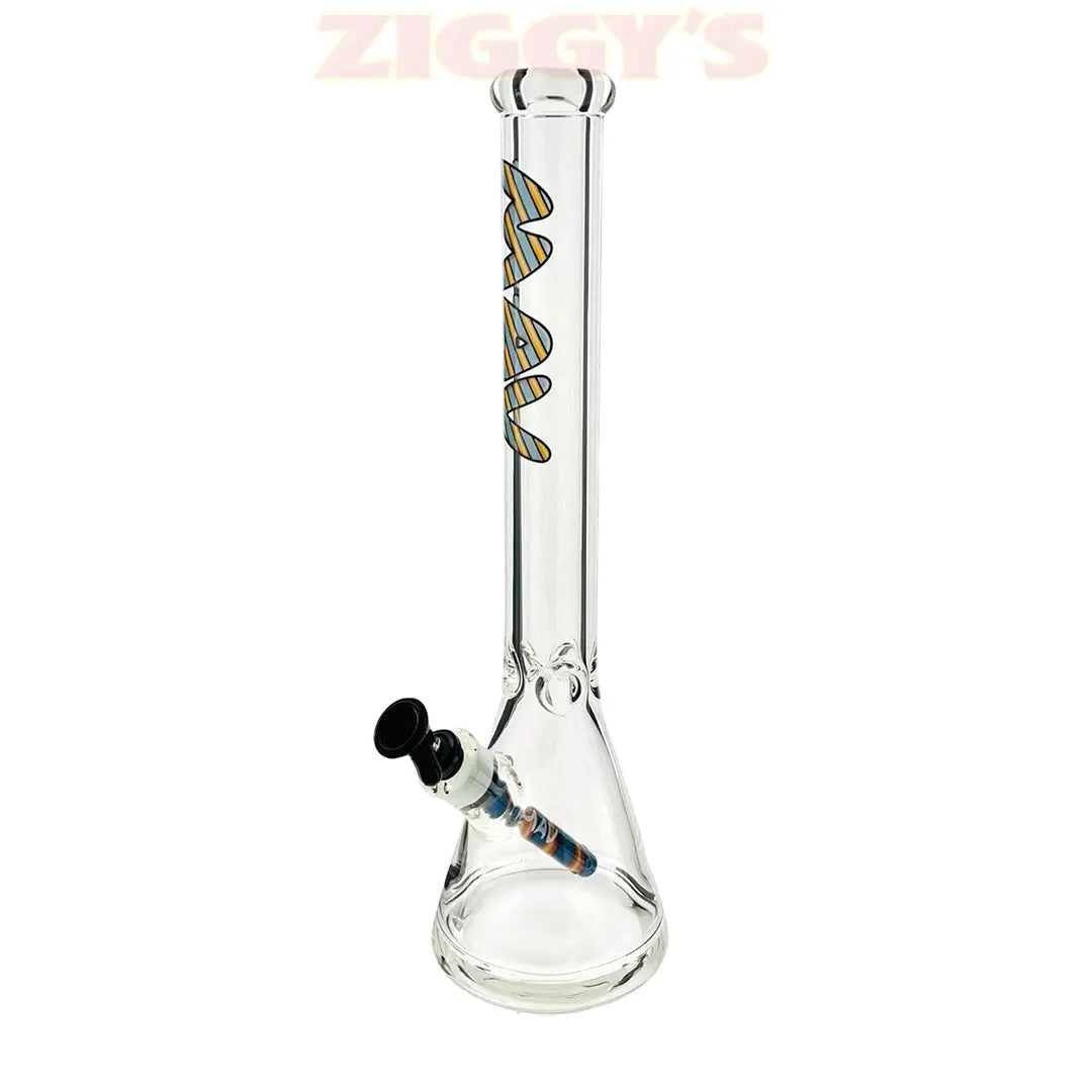 MAV Glass 18" Classic Wigwag Beaker Smoke Drop