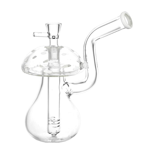 Clear Mushroom Glass Water Pipe - 6.5" / 14mm F — view 2 | Ziggy's Miami