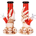 Skelly Grip w/ Bats Straight Tube Glass Water Pipe - 9" / 14mm F