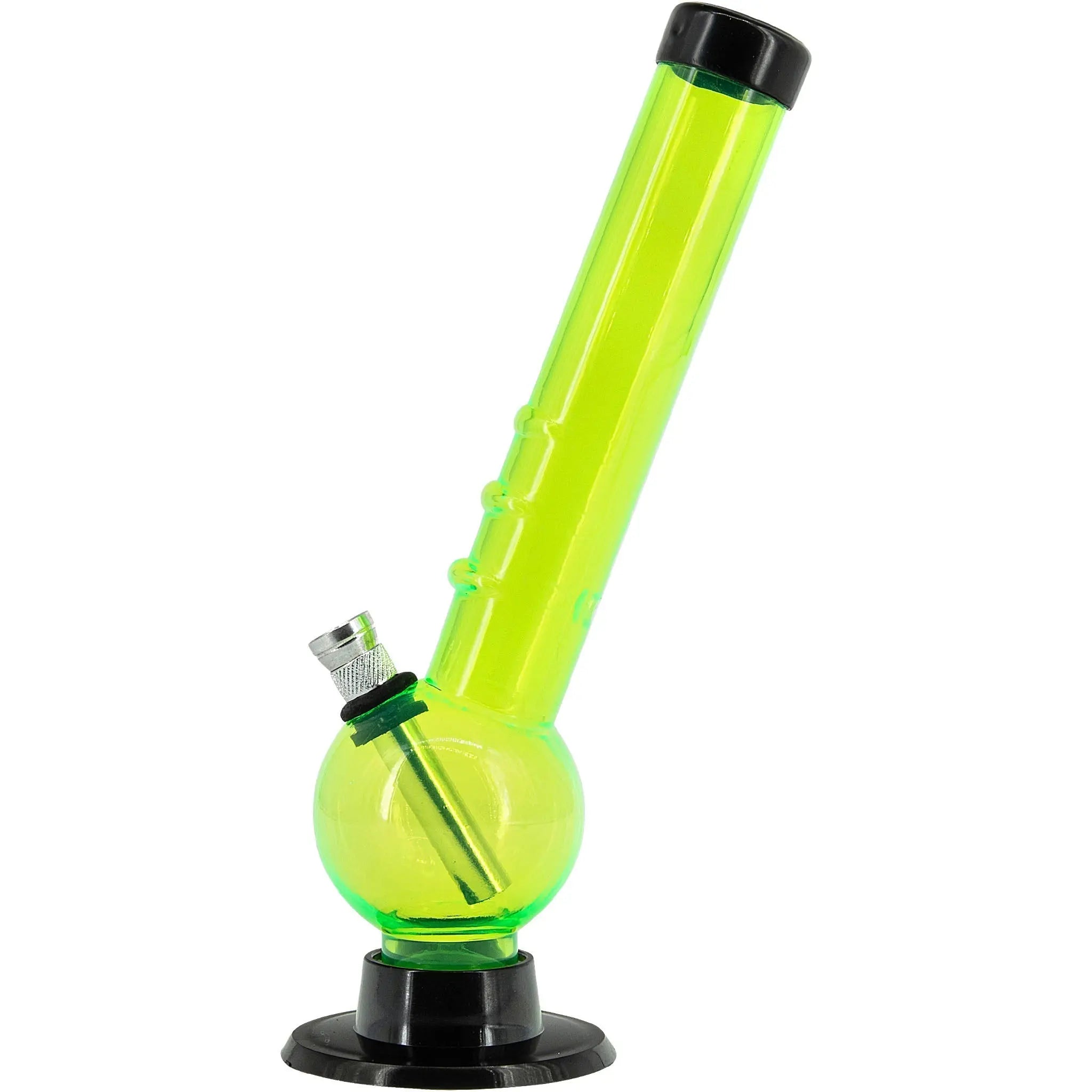 Acrylic Angled Neck Bubble Bong  8" - Multiple Colors Smoke Drop