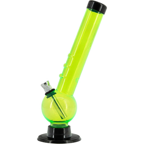 Acrylic Angled Neck Bubble Bong  8" - Multiple Colors Smoke Drop