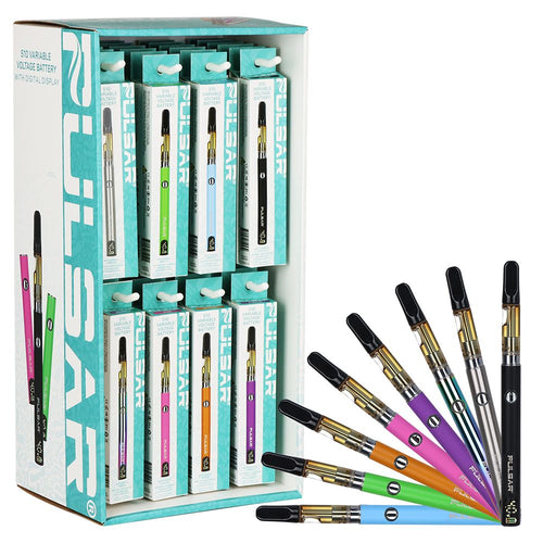 48ct Display - Pulsar Digital Display Slim Vv Click Button 510 Battery - 400mAh / Asstorted Colors | Ziggy's Miami
