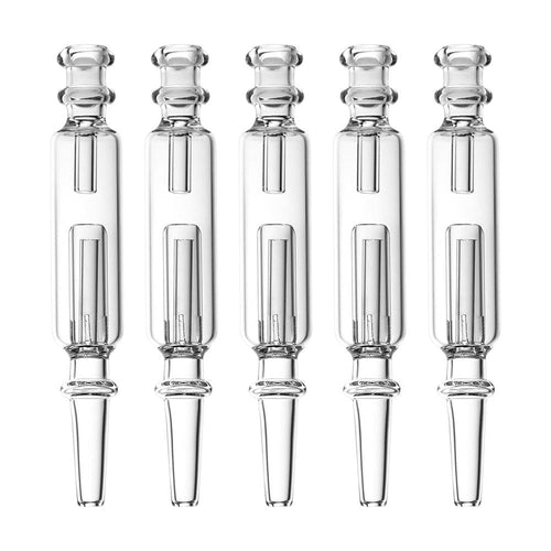 Clear Perc Bubbler Glass Dab Straw - 5.5" 5ct | Ziggy's Miami