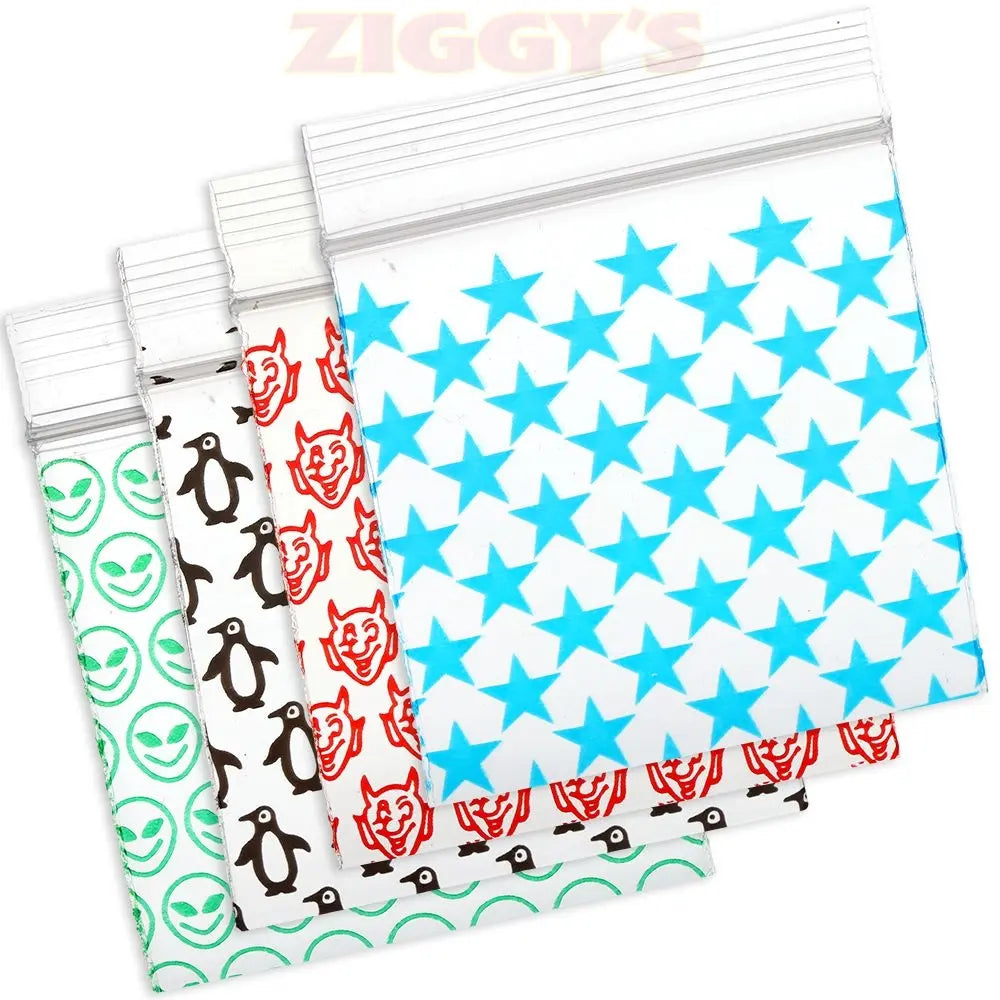 Designer Recloseable Zip Top Plastic Bags | 1000ct Bundle Smoke Drop