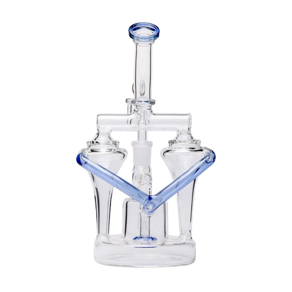 Human Grade Dualing Recycler Glass Rig Water Pipe — view 6 | Ziggy's Miami