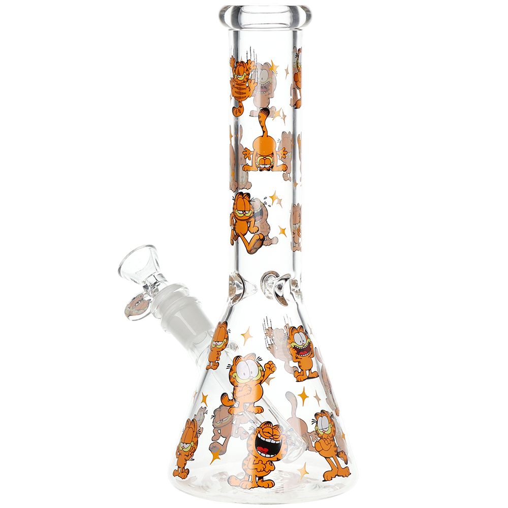 Lazy Garfield Beaker Glass Water Pipe - 10" / 14mm F — view 3 | Ziggy's Miami